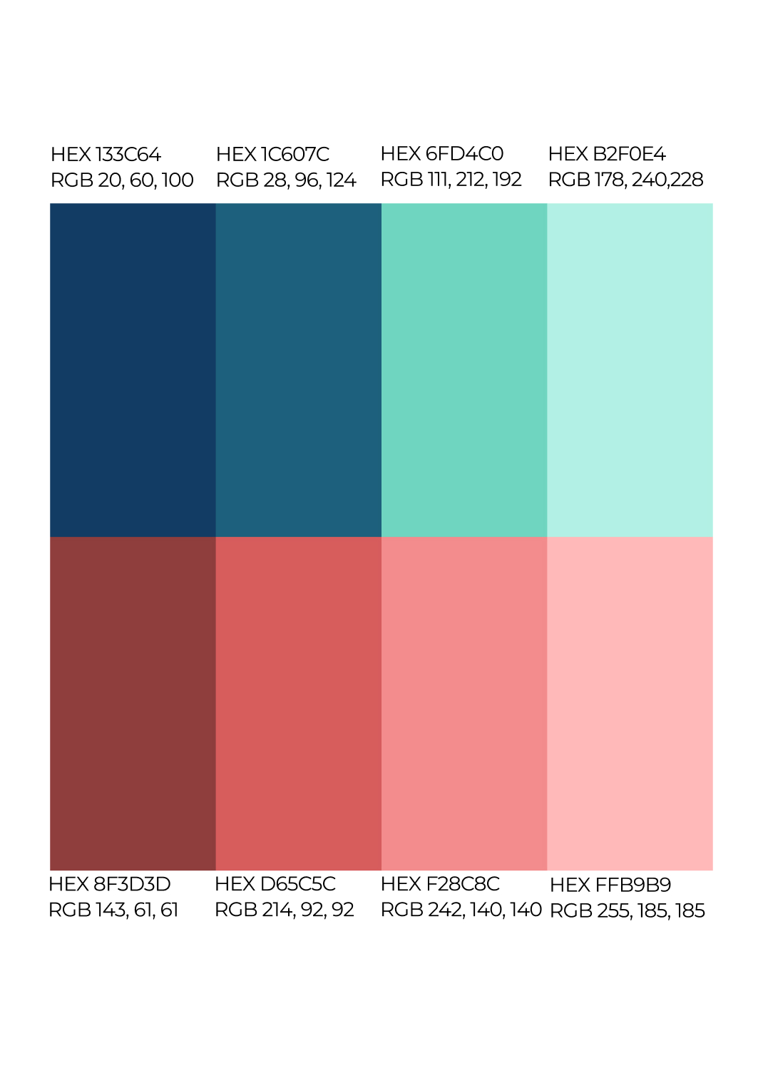 Paleta de colores para logotipo de MBC PSICOLOGI