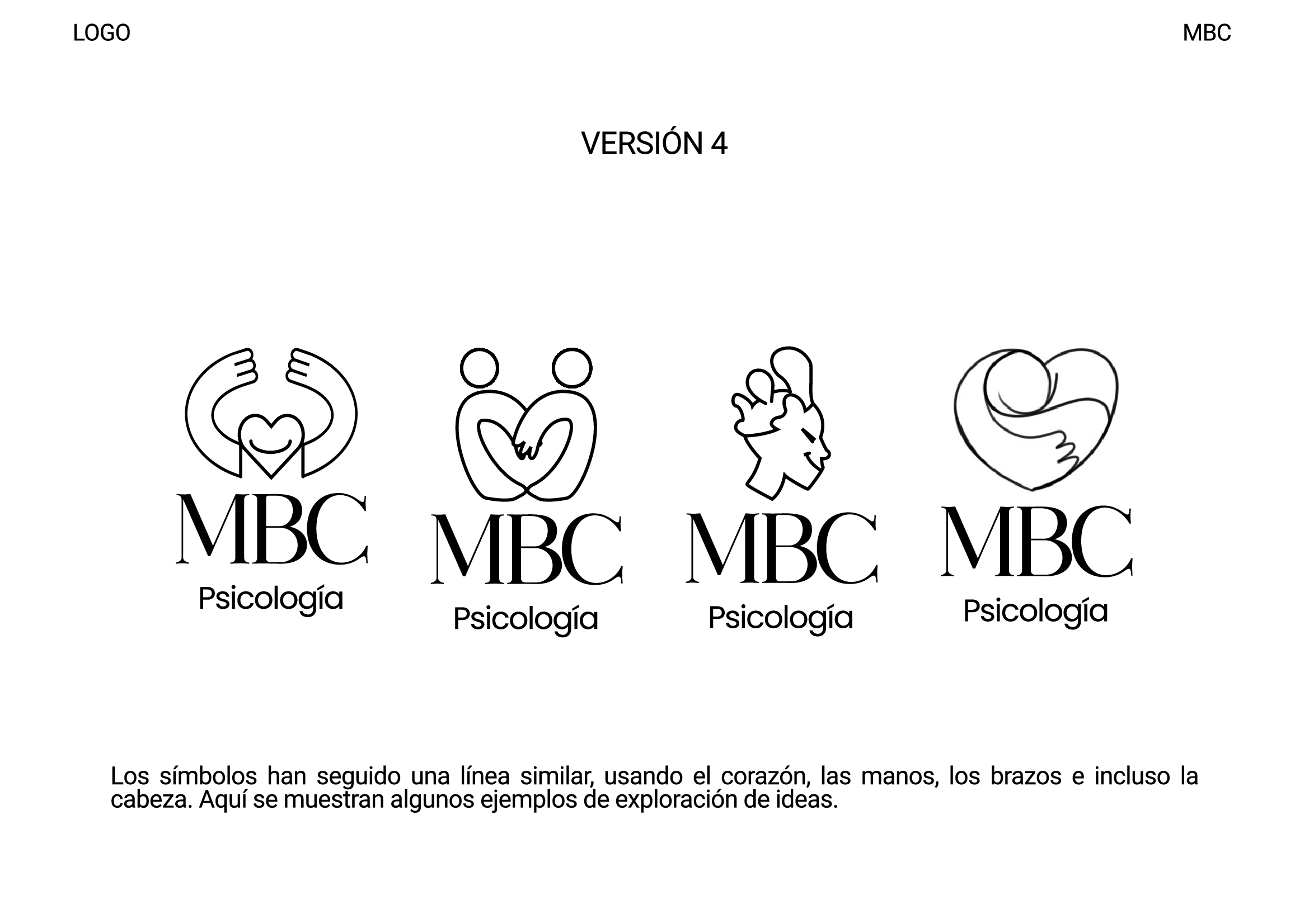 Bocetos para rediseño de logotipo MBC PSICOLOGIA
