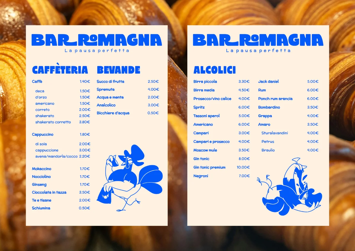 Carta de bar romagna